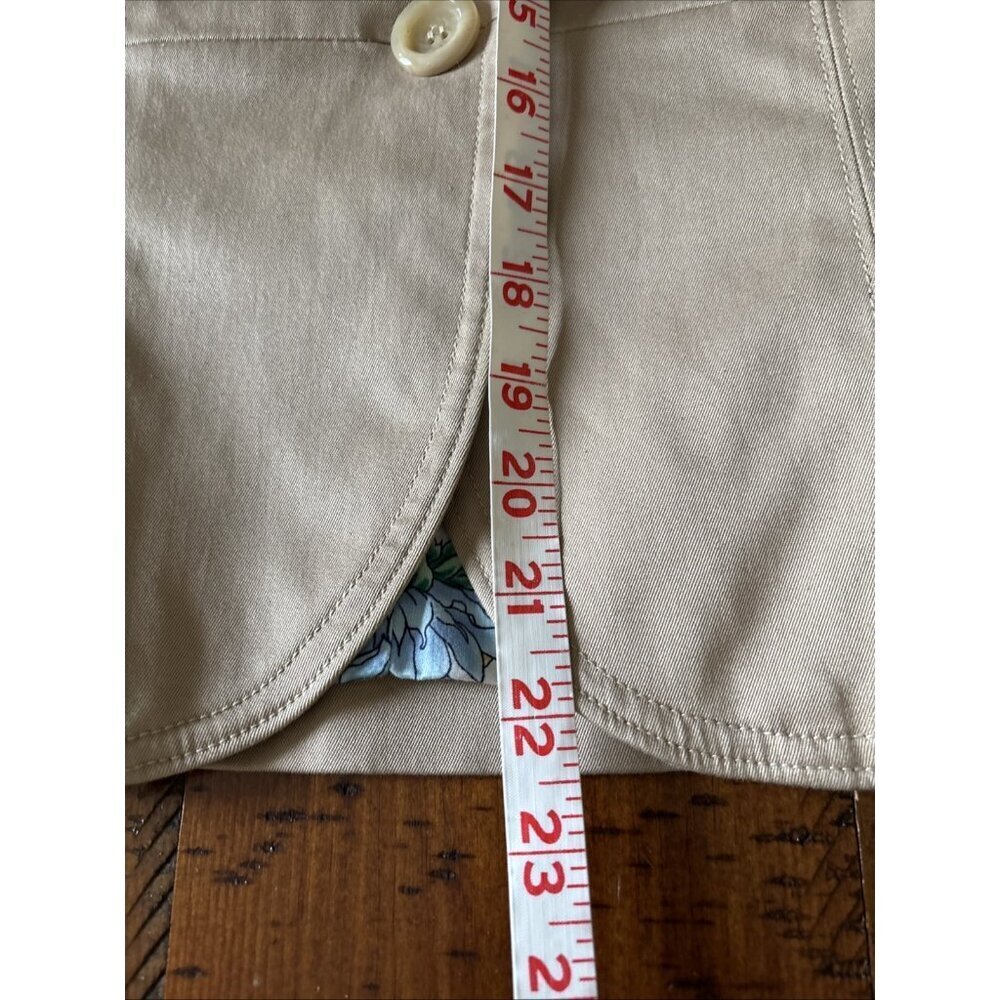 casual Corner Tan Chino Cotton Blazer Size 6 See Measurements - Picture 6 of 6